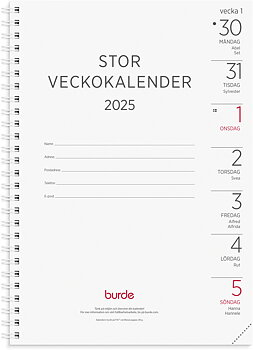 Stor Veckokalender 2025 refill