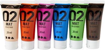 Akrylfärg matt 6x20ml