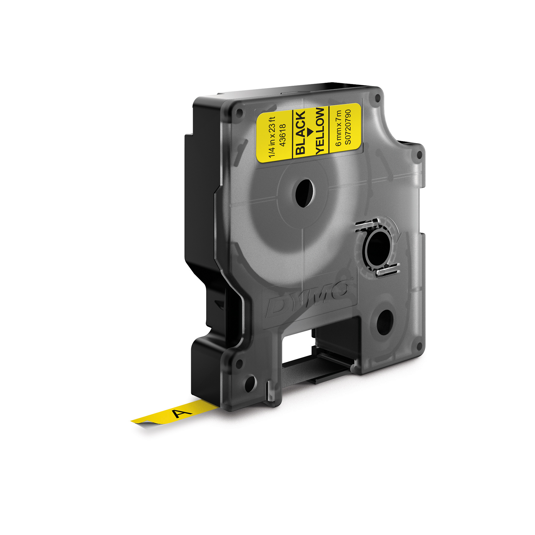 Märkband Dymo D1 sva/gul   6mm