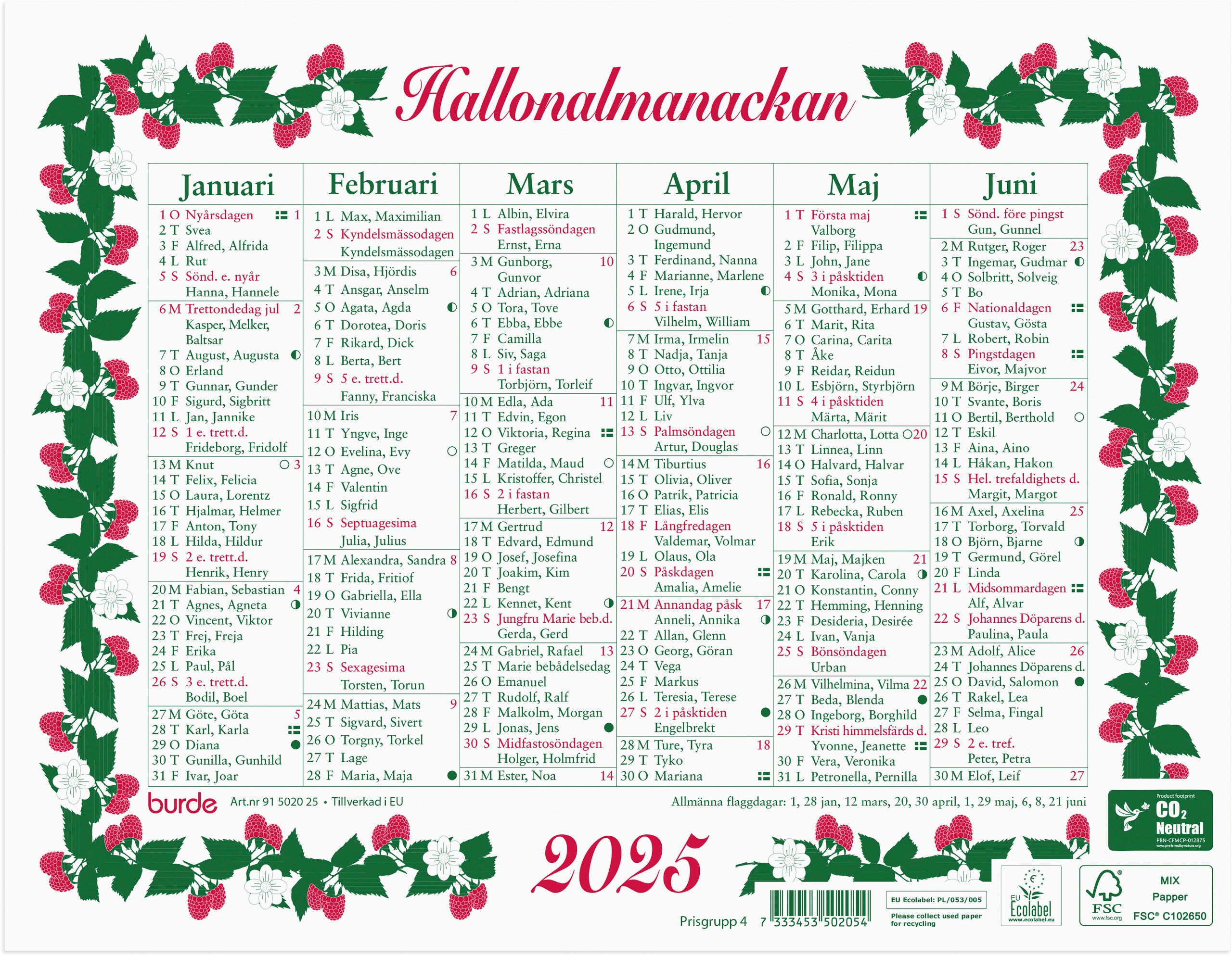 Lilla Hallonalmanackan 2025
