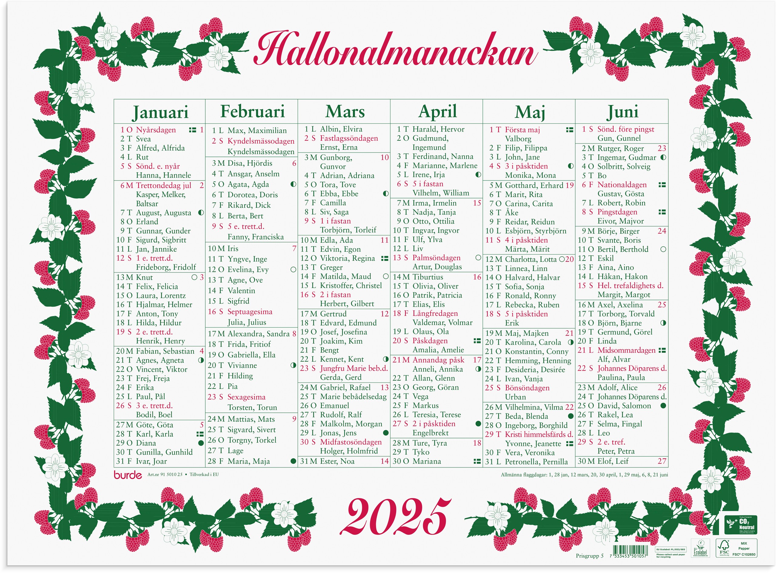 Stora Hallonalmanackan 2025