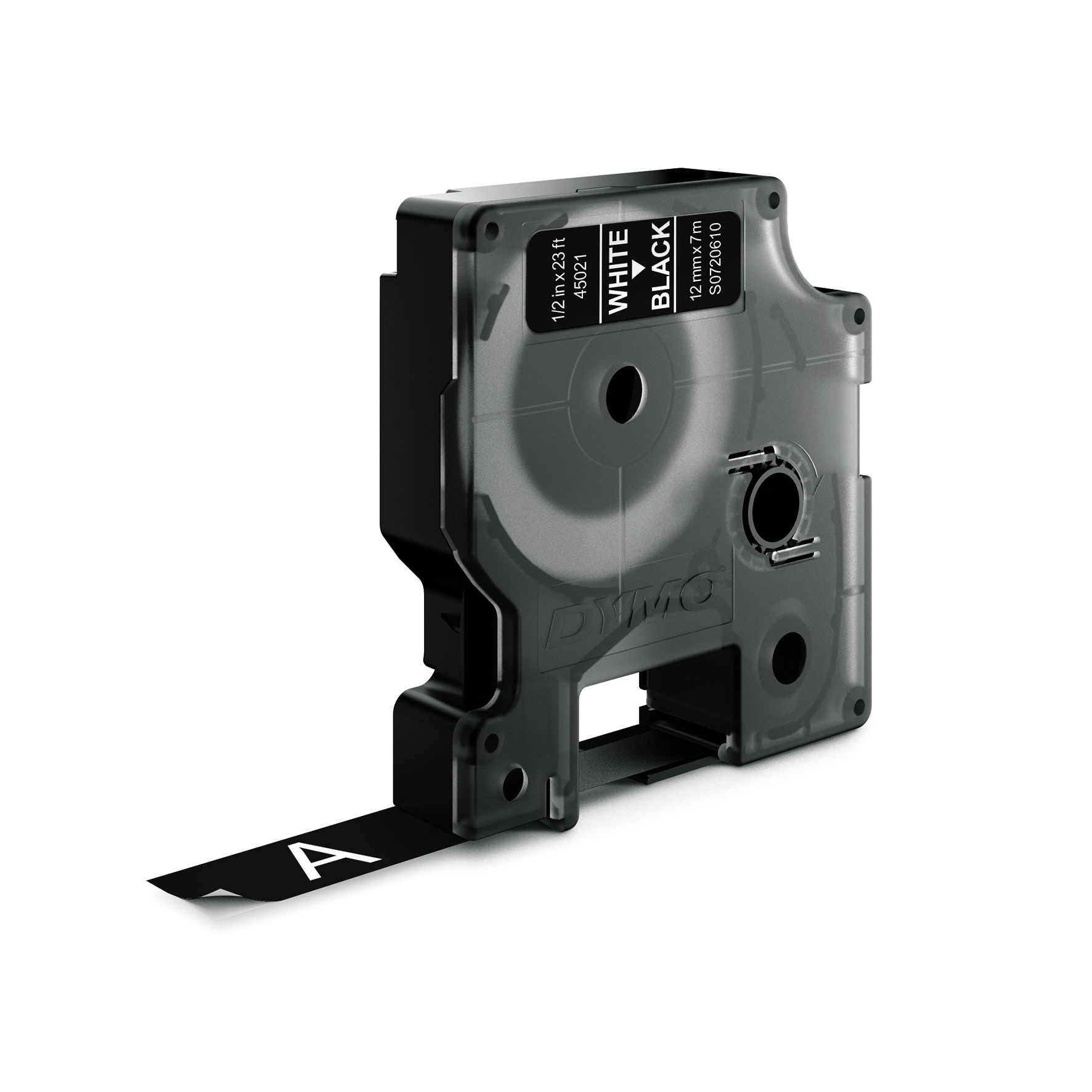 Märkband Dymo D1 vit/sva  12mm
