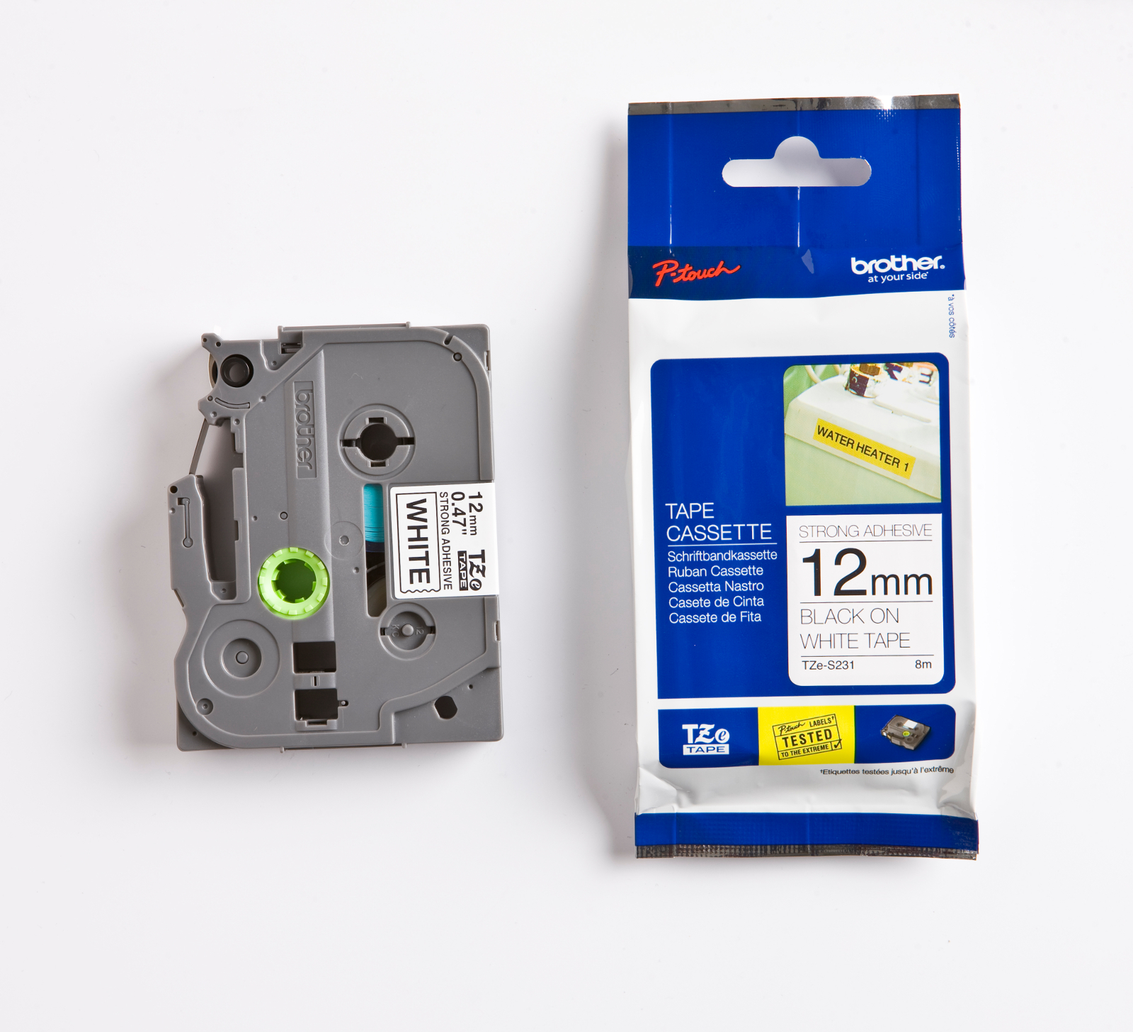 Märkband TZeS231 12mm  sva/vit