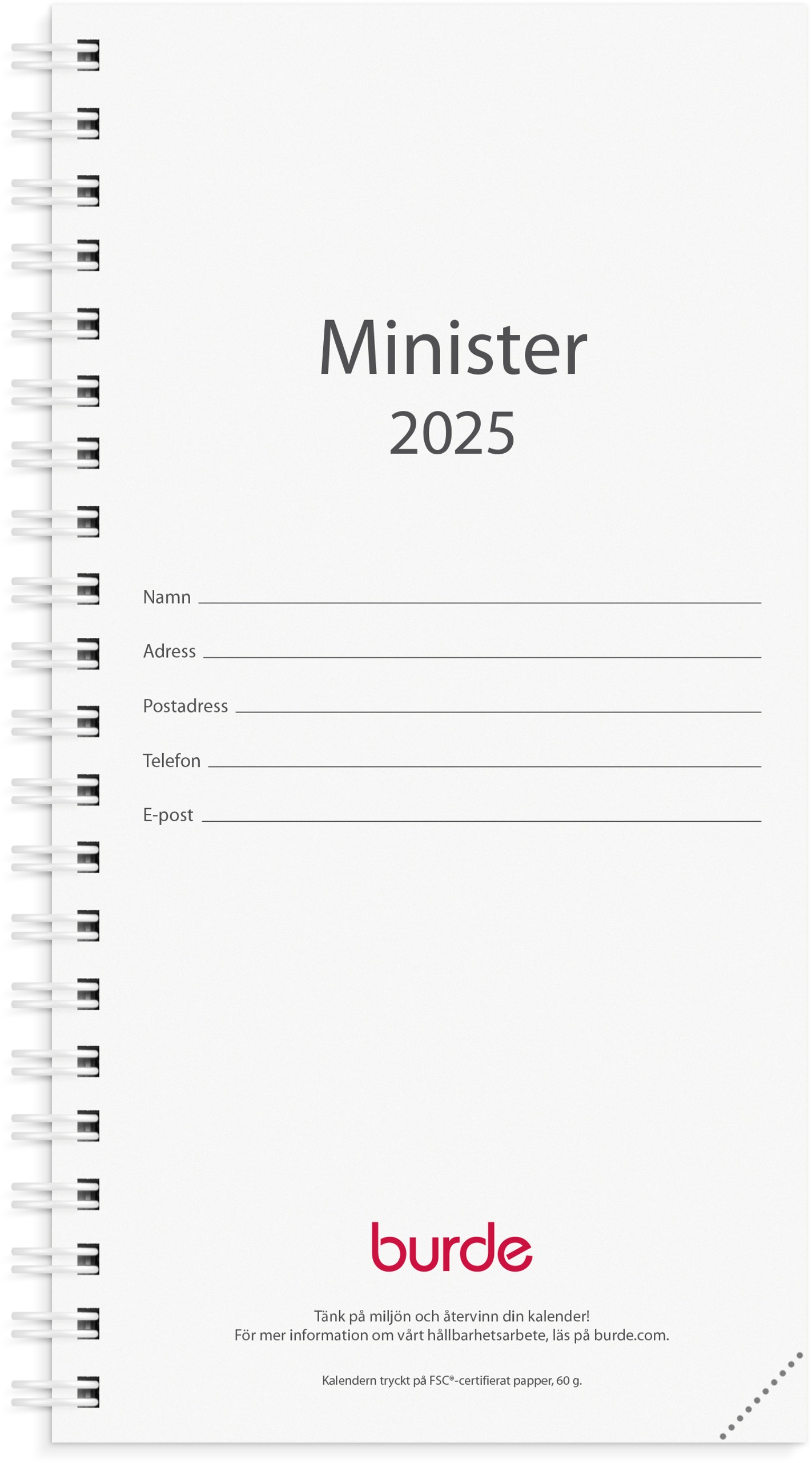 Kalender 2025 Minister refill