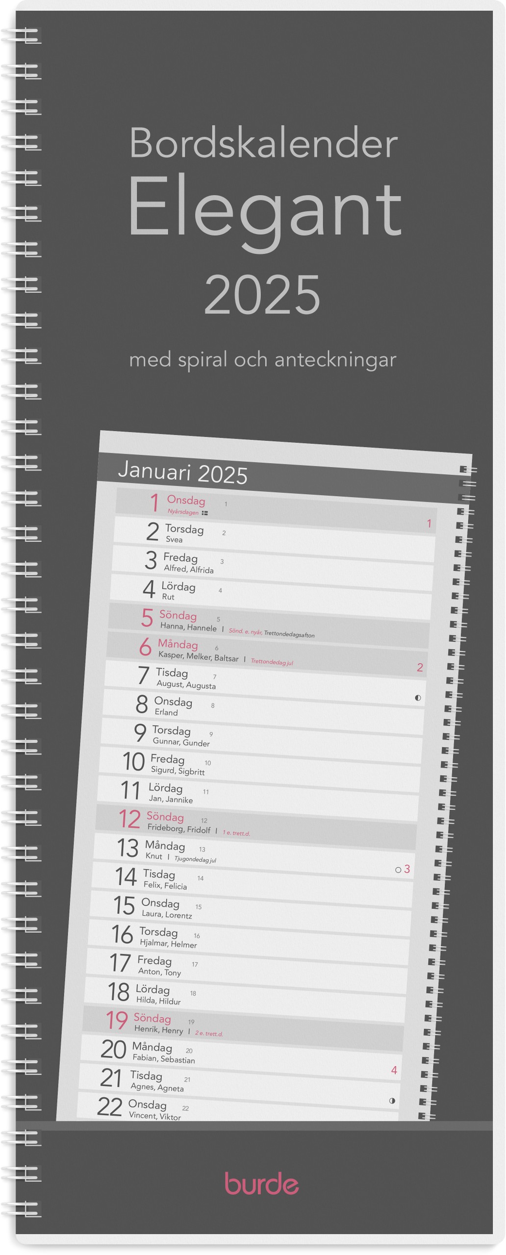 Bordskalender Elegant 2025