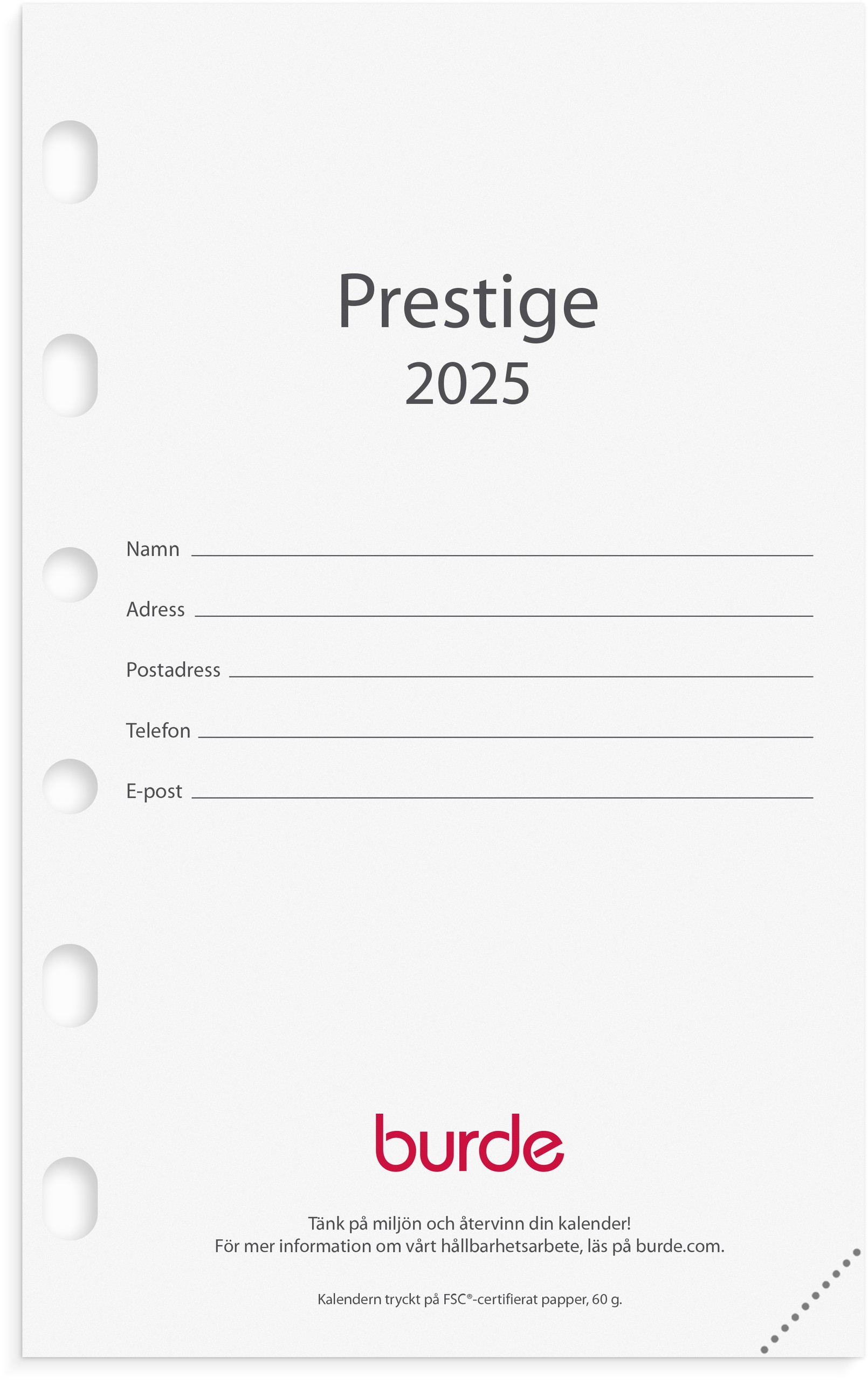 Compact kalender Prest 2025