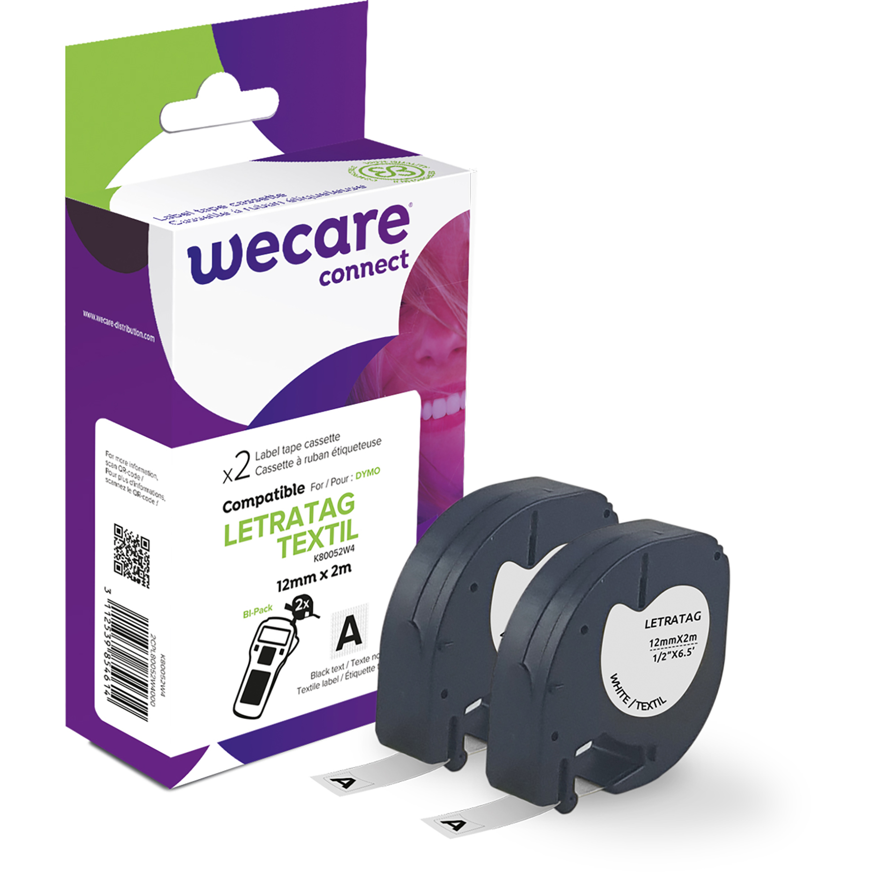 Märkband Wecare pl/text.vit 2p