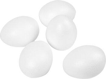 Ägg frigolit 6cm vit 5/fp