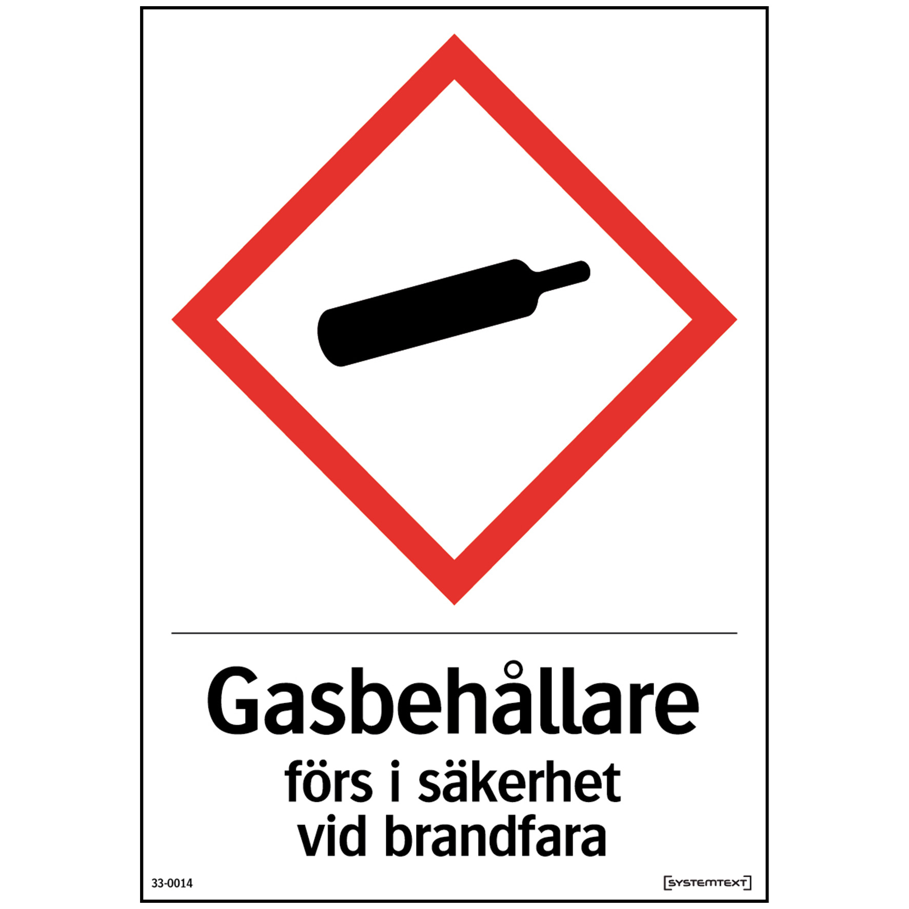 Skylt Gasbehållare A6 plast