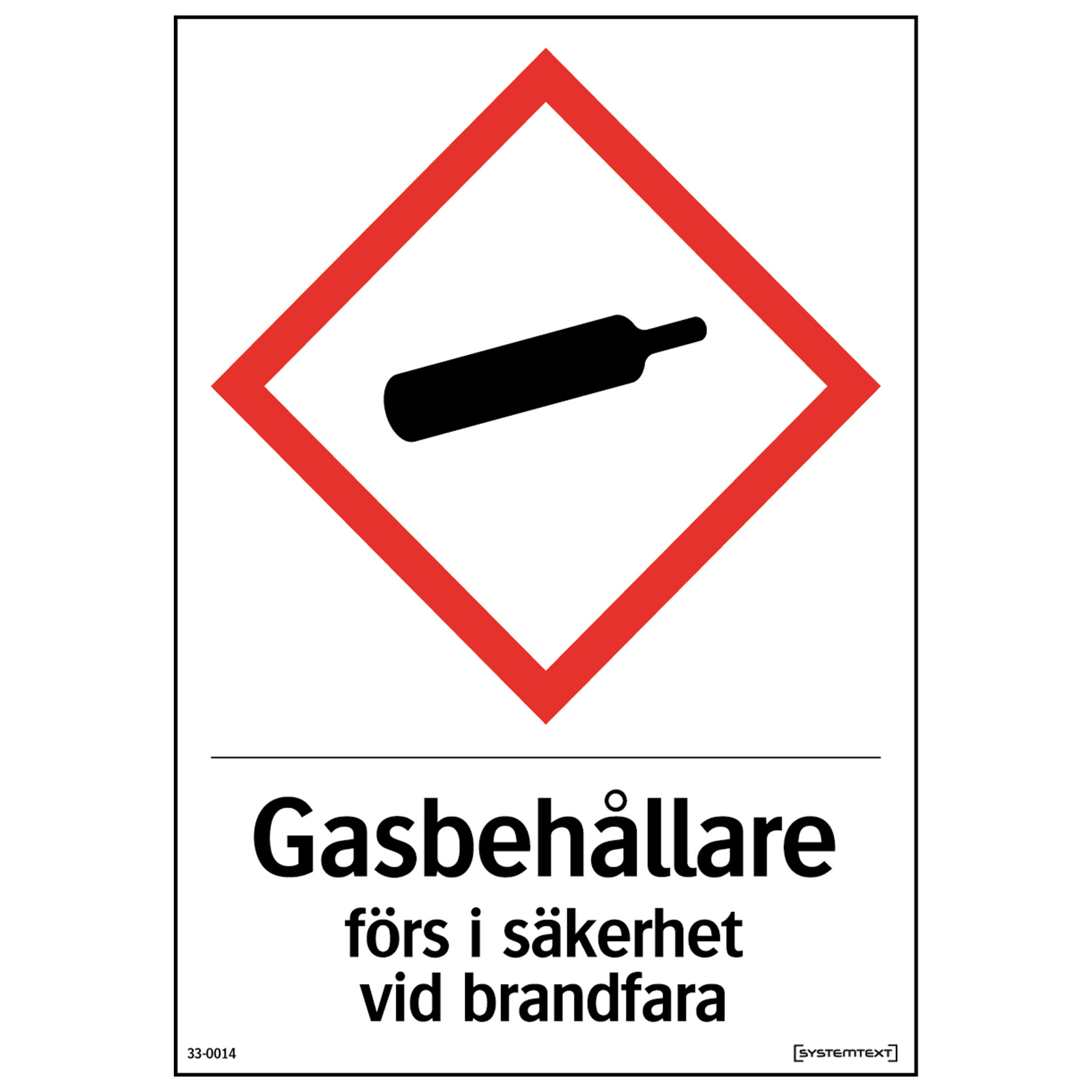 Skylt Gasbehållare A5 plast