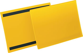 Plastficka A4L magnetisk gul