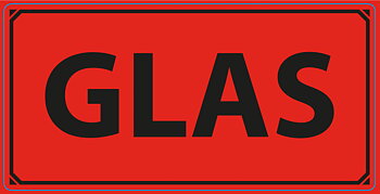 Varningsetikett Glas 1000/rl