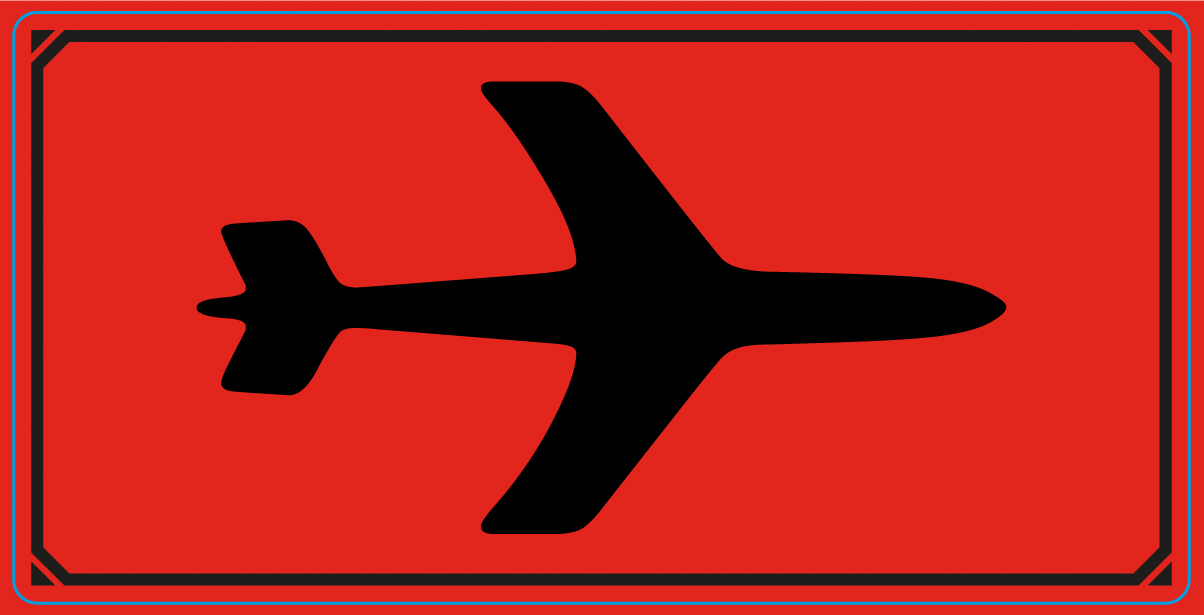 Varningsetikett Symbol Flyg