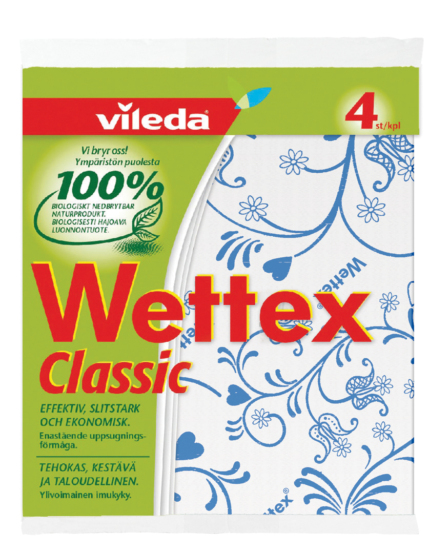 Wettex Classic sort.färg 4-p