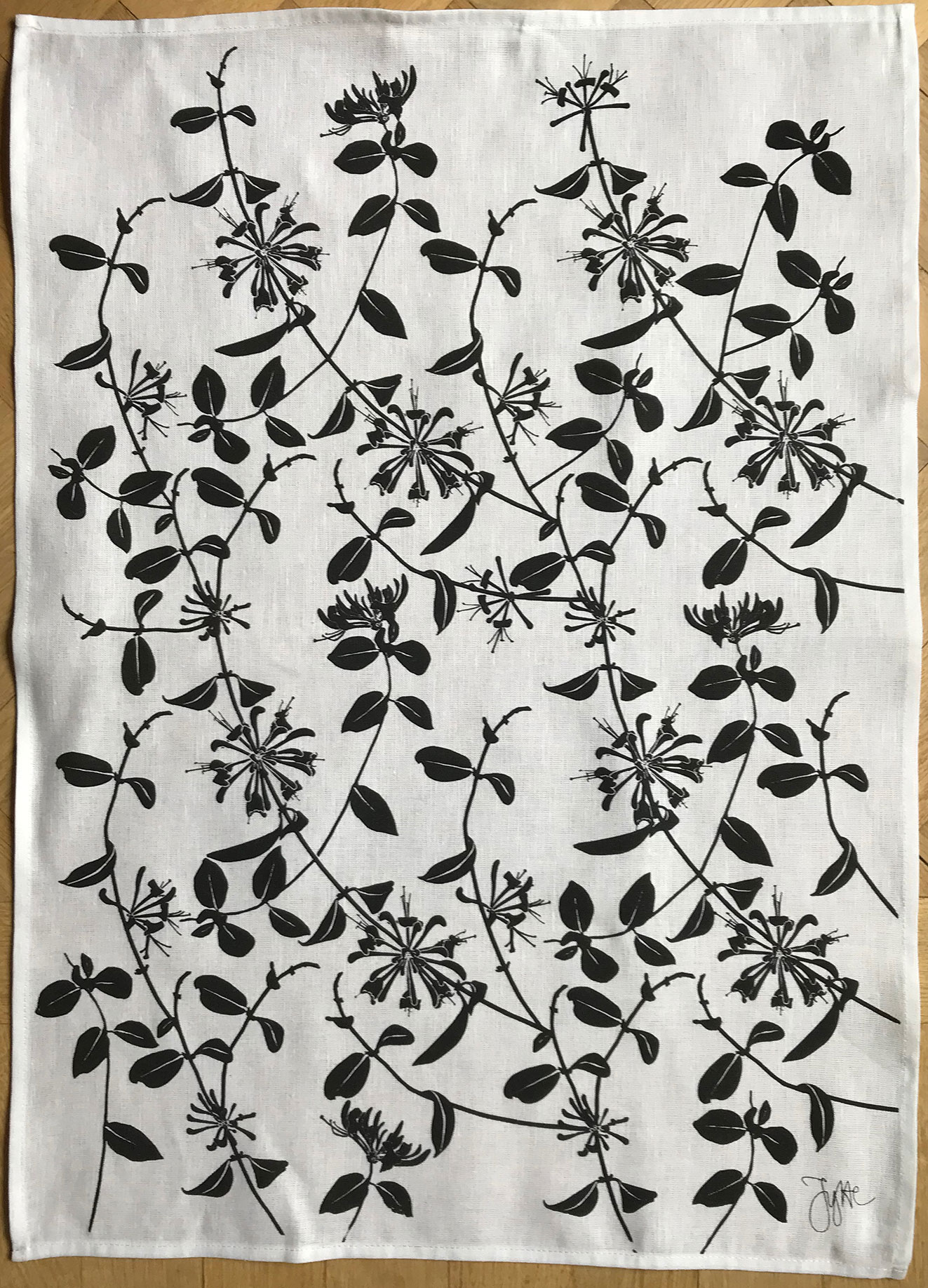 Towel honeysuckle white background