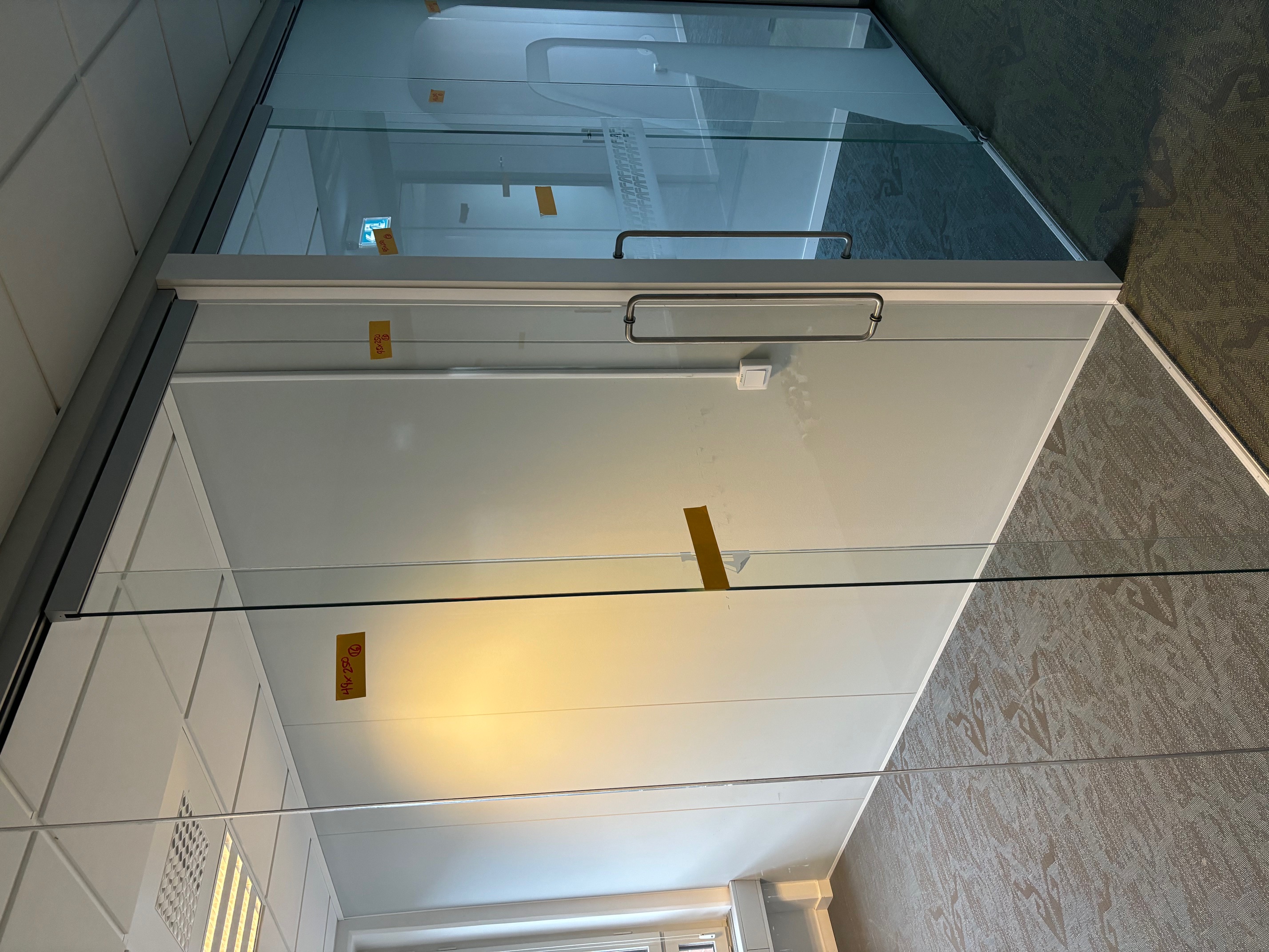 Glasparti med skjutdörr 10mm, 231x253cm - 3
