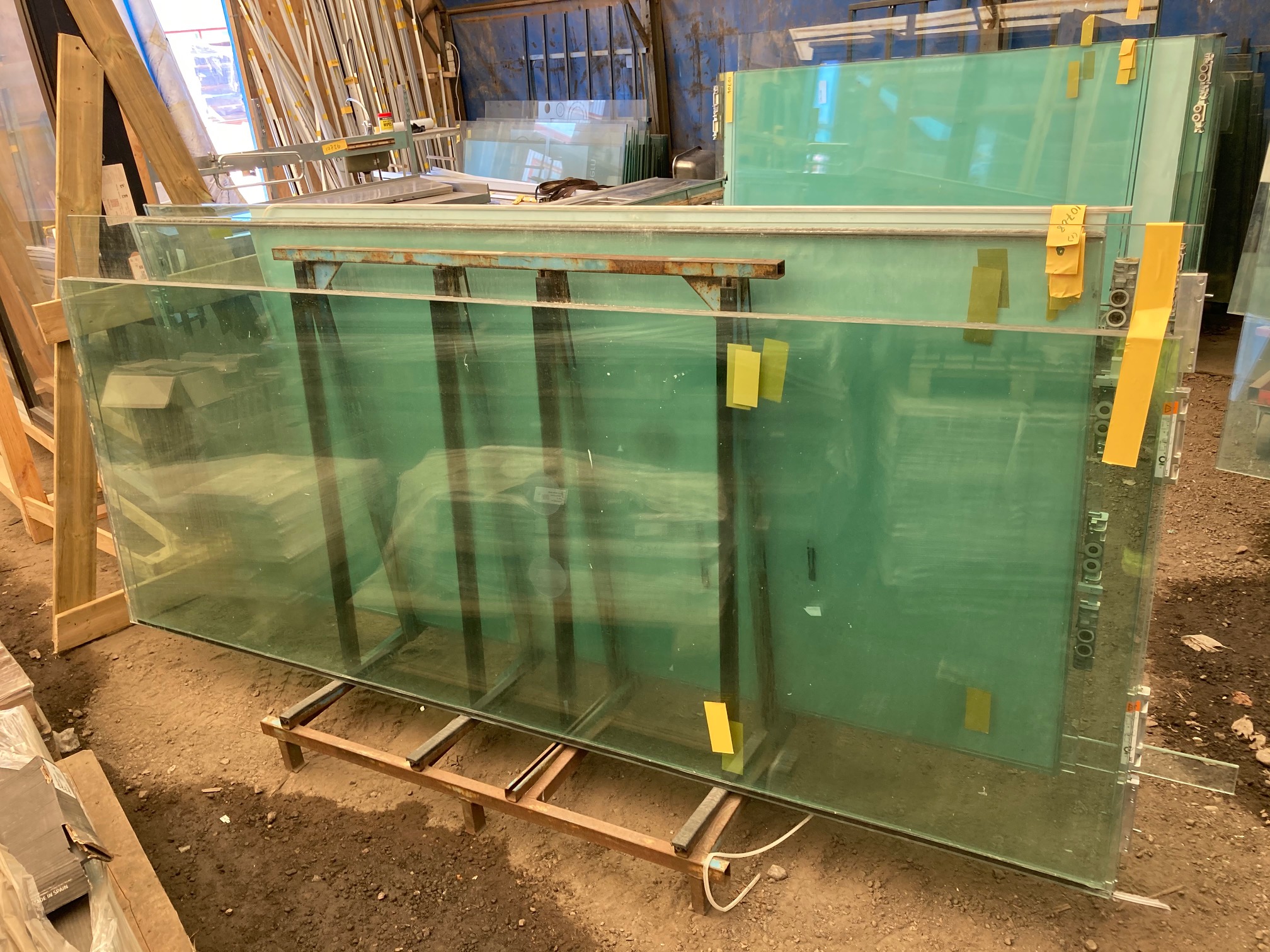 Skjutdörrar + fasta glas, 4st kontor ca 1550x275cm - 2