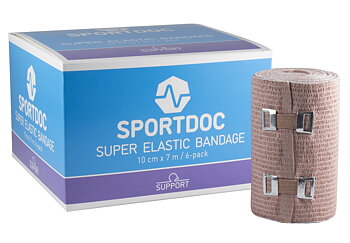 Bandage  10cm x 7m Super Elastic Styck eller Hellåda Sportdoc