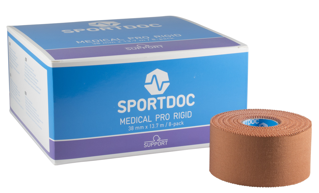 Kropps tejp, Medical Pro Rigid, Sportdoc 10m x 2,5cm  eller 3,8cm - 3