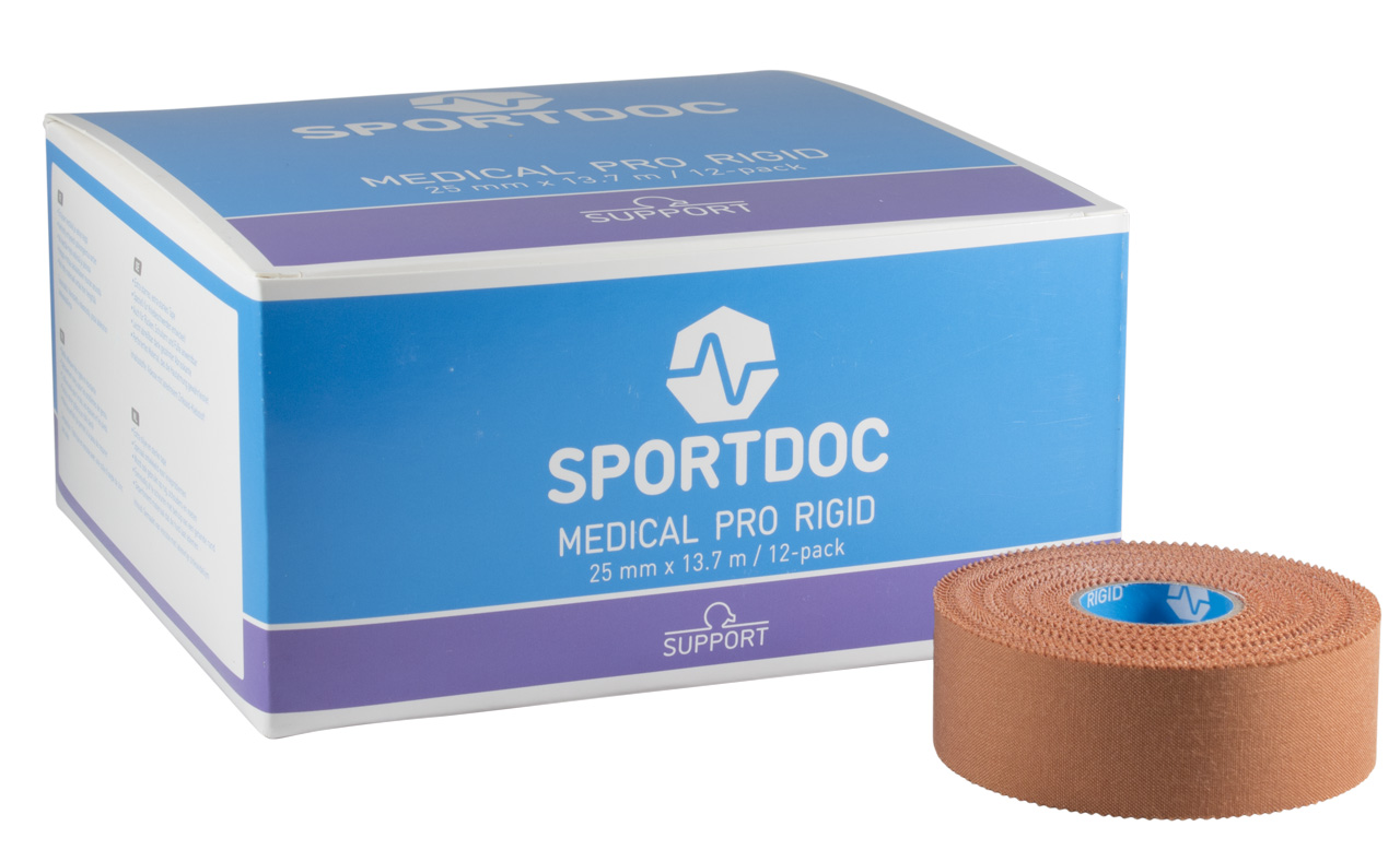 Kropps tejp, Medical Pro Rigid, Sportdoc 10m x 2,5cm  eller 3,8cm - 2