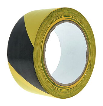 Varningstejp/Pvc Svart gul 50mm x 33m