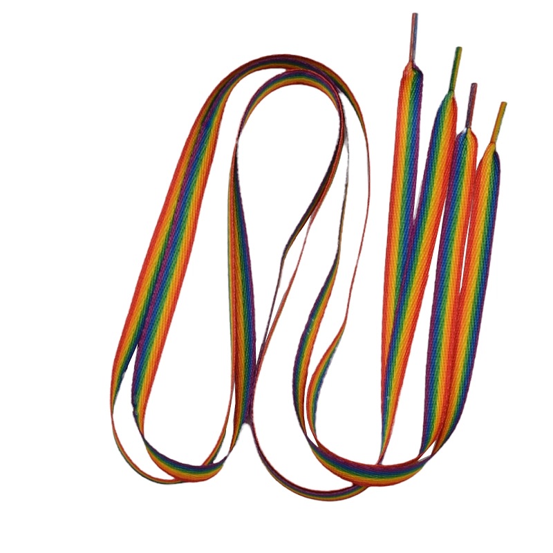 Skosnöre Regnbågsfärgade 120cm