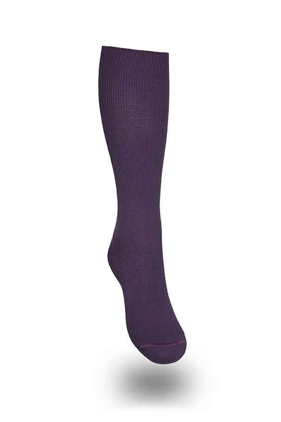 Medisox COMFORT Stödstrumpa. Lila. Två benvidder.