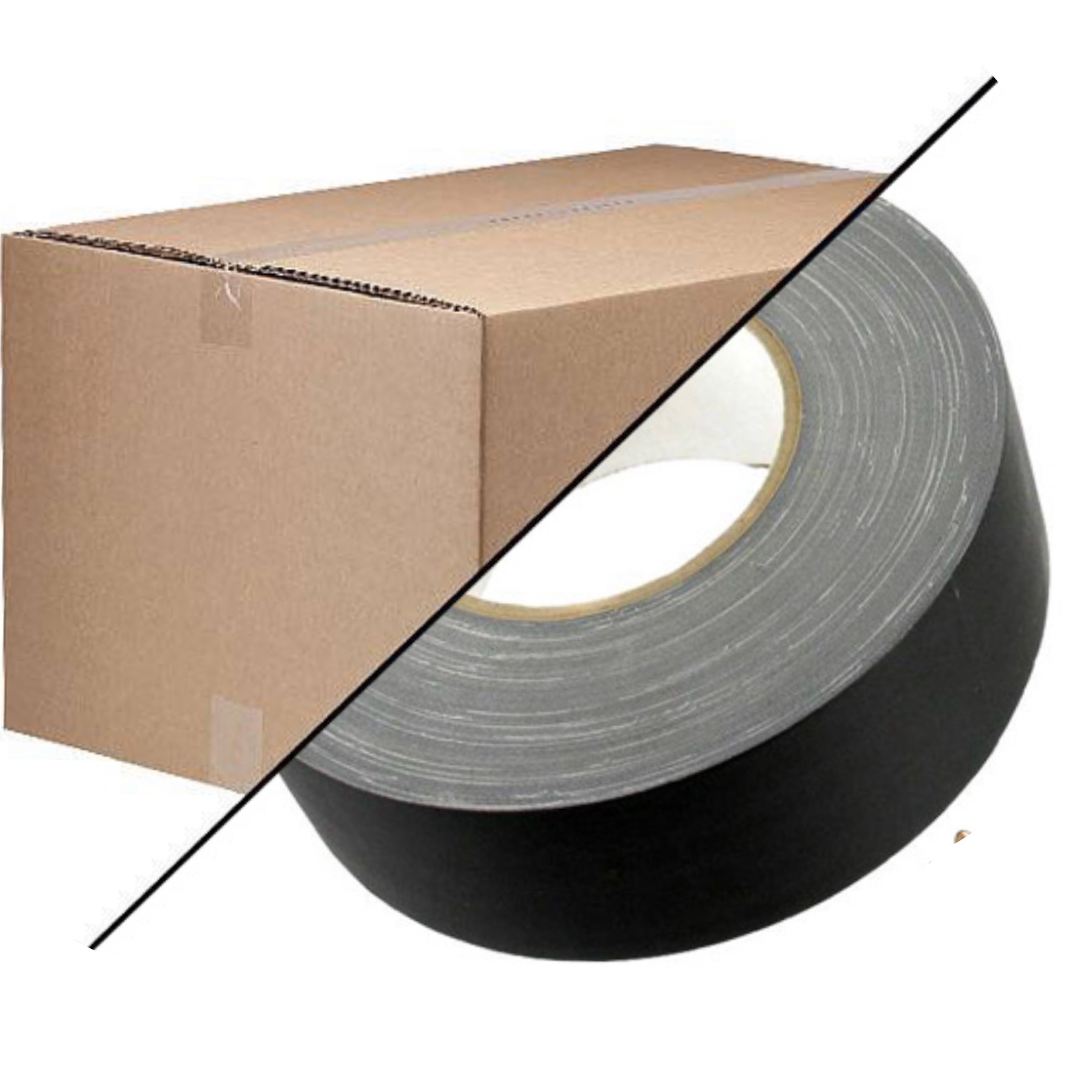 Vävtejp matt Svart eller Vit 50mm x 50m Hel låda 18st