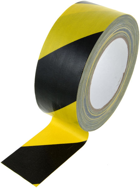 Varningstejp/vävtejp Svart gul 50mm x 25m