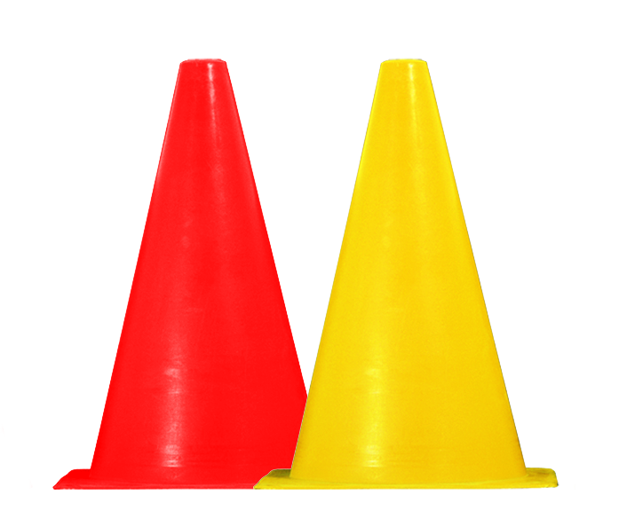 Höga koner 30cm 10 Röda, 10 Gula (20-pack in plastic bag) - Tejpgross.se