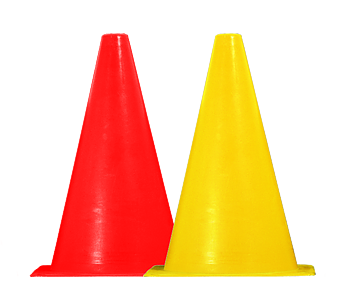 Höga koner 30cm 10 Röda, 10 Gula (20-pack in plastic bag)