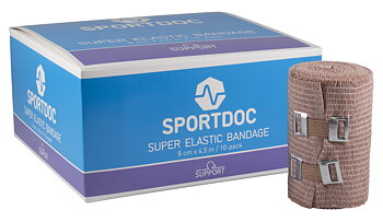 Bandage 8cm x 4,5m Super Elastic Styck eller hellåda Sportdoc