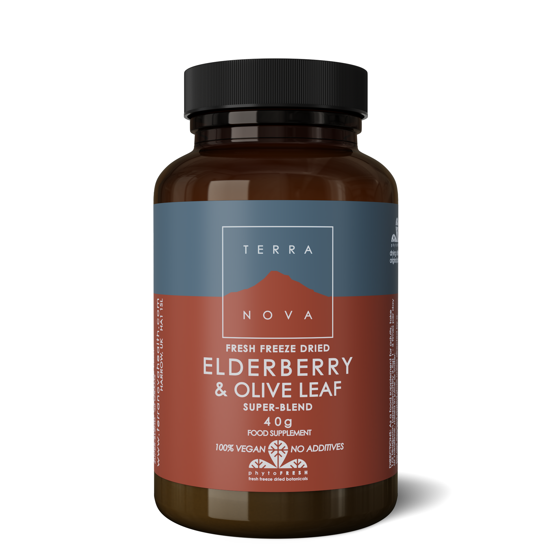 Terranova Elderberry & Olive Leaf Super-Blend, 40 g (pulver)
