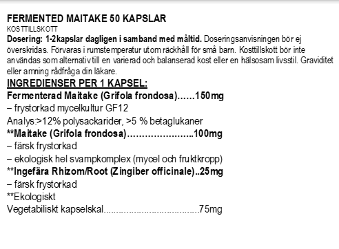 Fermented Maitake (korallticka) 50 caps - 2
