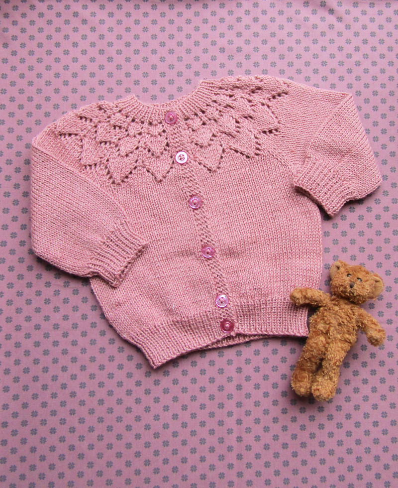 Cardigan with hole Pattern | No. 3 Organic Wool & Nettles