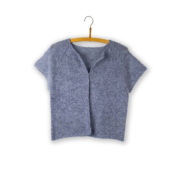 New! Bluebell Cardi Kit Knitted in Isager Trio 2 and Silk Mohair