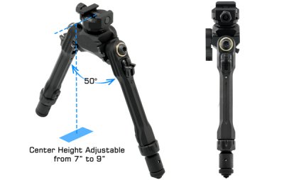 UTG PRO® TBNR® Bipod, 7"-9" Center Height, Picatinny