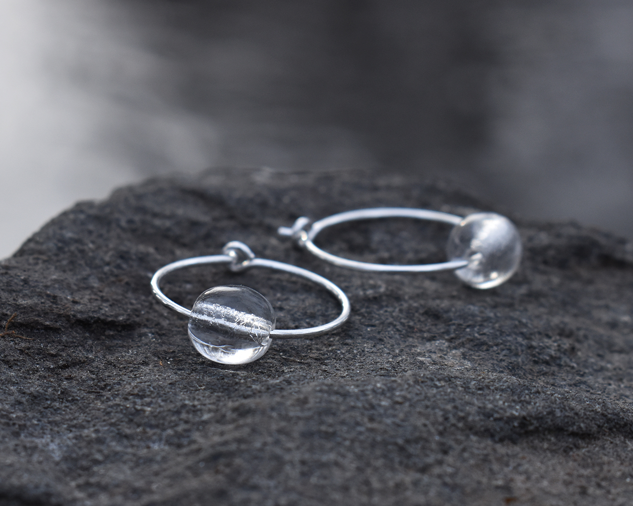 ELVES DROP - earrings in clear glass - 4