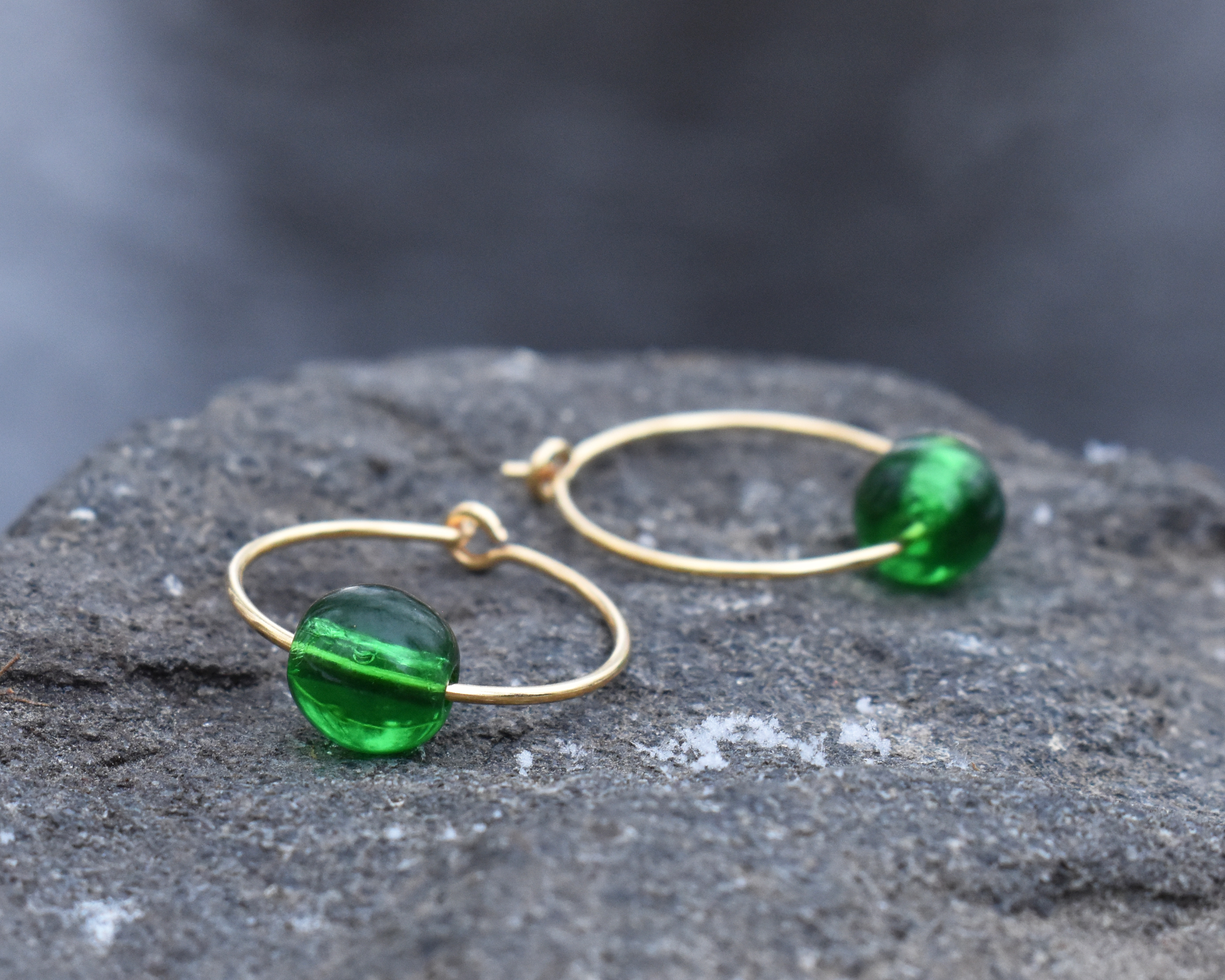 ELVES FIR TREE - green earrings gold plated - 4