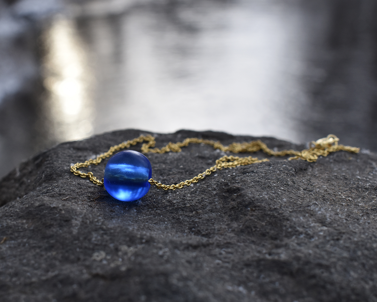 ELVES SKY - necklace in light blue gold plated - 2