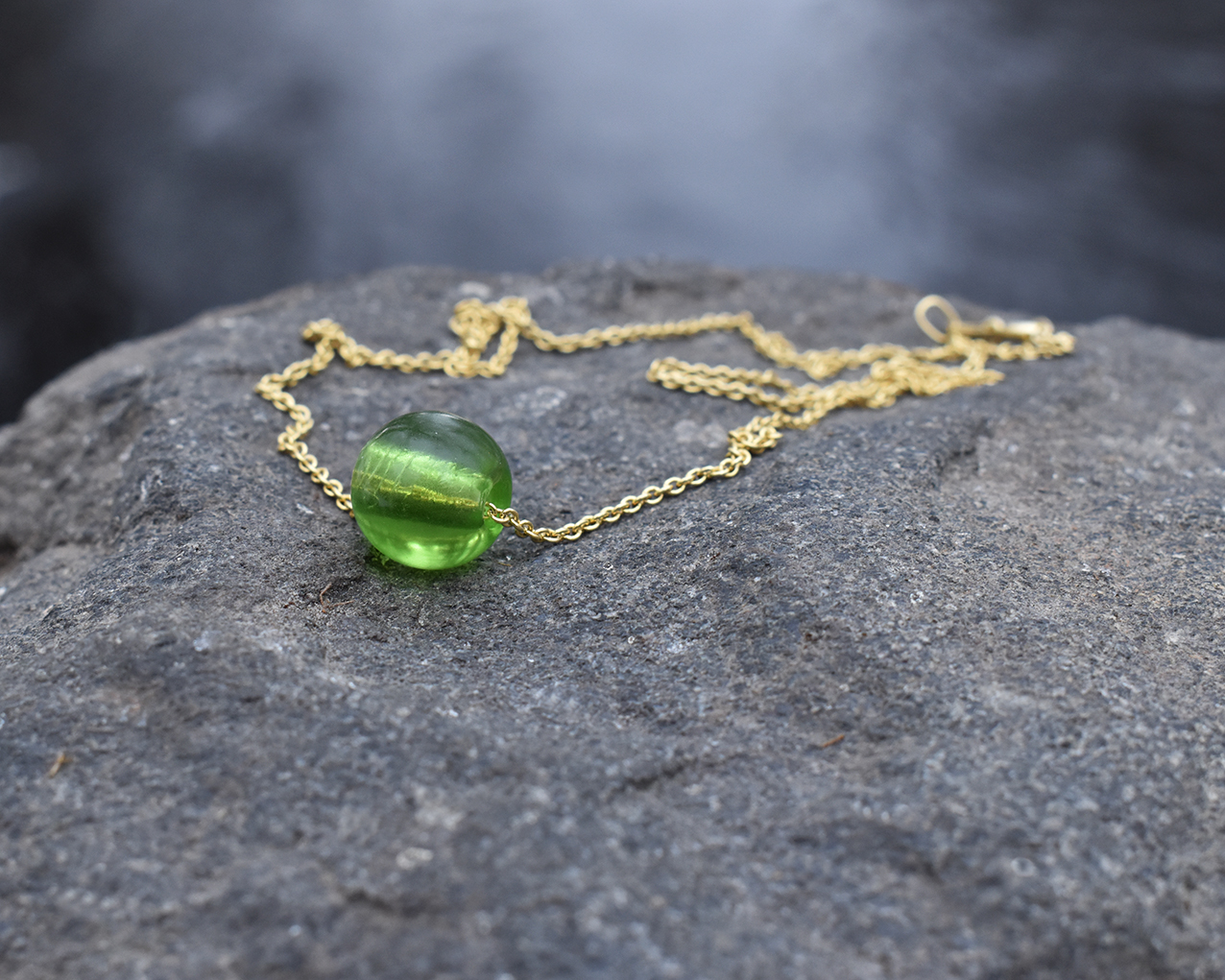 ELVES MOSSA - necklace in green gold plated - 2