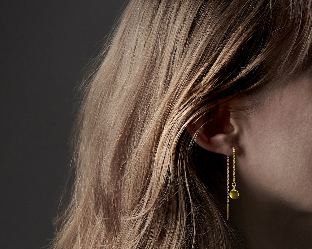 SVALÖ HONEY - yellow earrings chain gold plated - 3