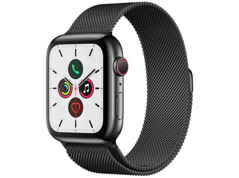 Apple Watch Series 5 GPS 4G 44mm Space Black Stainless Steel Case Space Black Milanese Loop