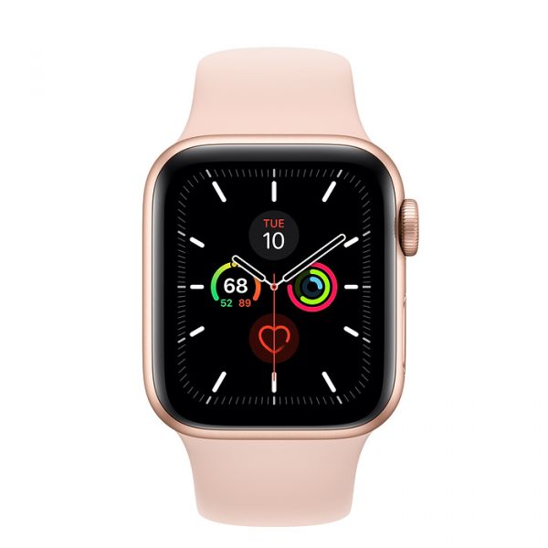Apple Watch Series 5 (GPS) 44mm Gold Aluminium Case with Pink Sand Sport Band - 2