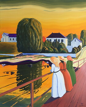 "Jentene på Brygga II" (Fritt etter Edvard Munch)