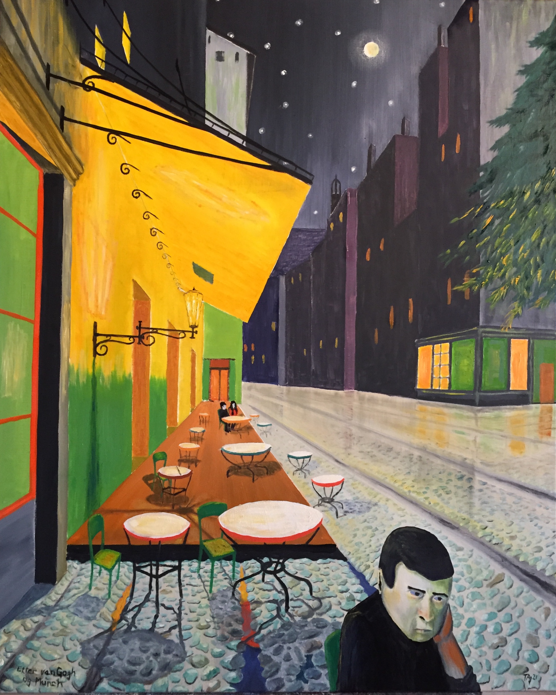 "Nattkafèmelankoli` (Fritt etter Vincent van Gogh og Edvard Munch)