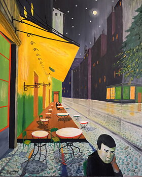 "Nattkafèmelankoli` (Fritt etter Vincent van Gogh og Edvard Munch)