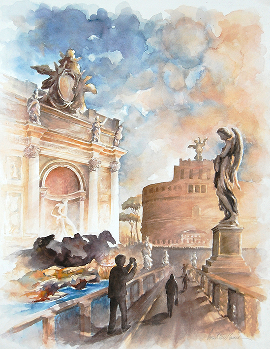 Antikke Roma kolasje Trevifonten-Castello Angelo