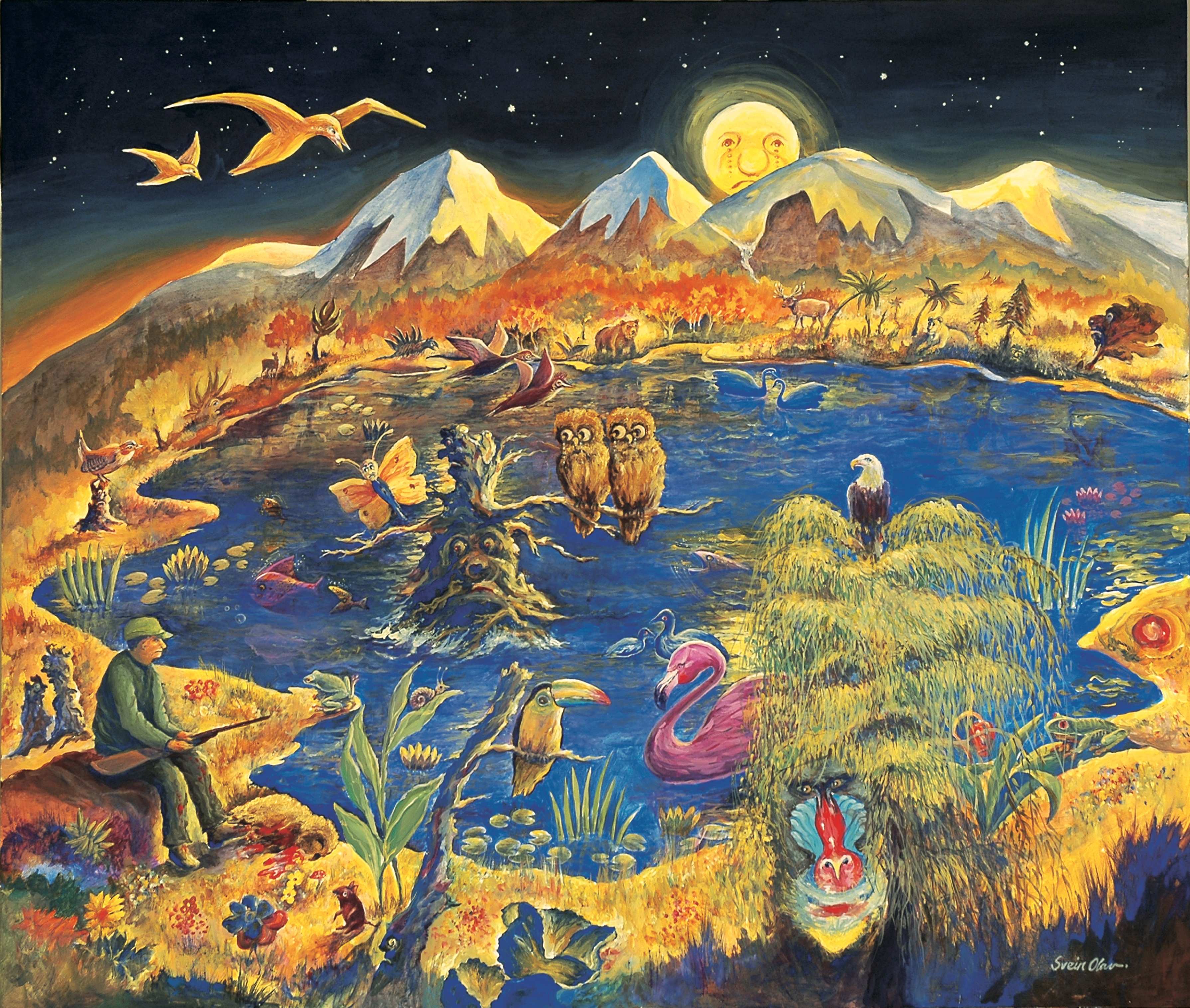 "Den Blå Hagen" (Kunstverket er hovedillustrasjonen til Silvia Campanas eventyrbok av samme tittel).