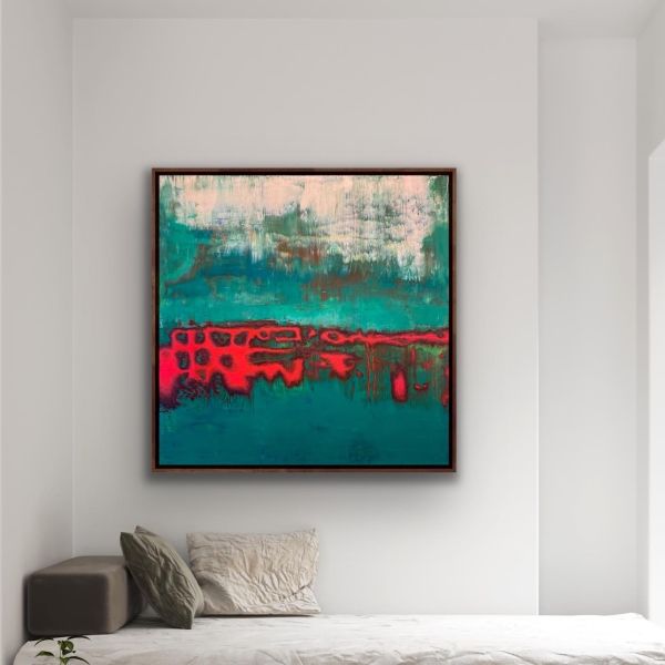 "Red in green"